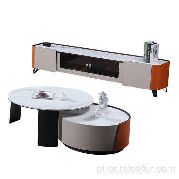 Mesa de centro de estilo europeu mesa de centro de madeira com suporte de tv